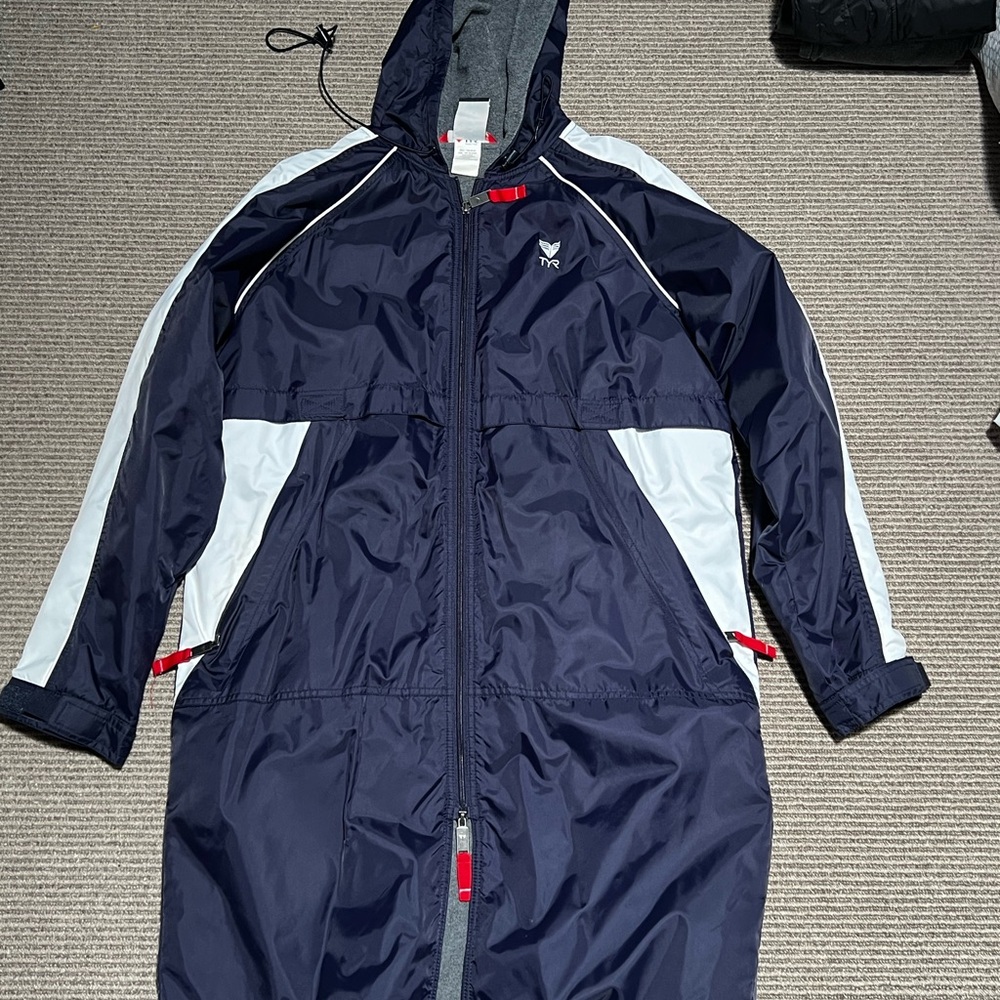 TYR Navy Jacket with Red Accents